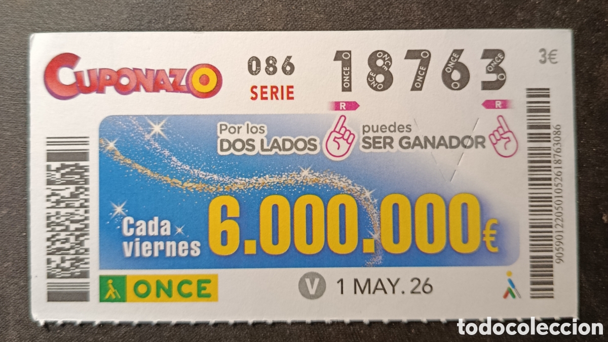Cupones ONCE: N&deg; 18763 (1/MAYO/2026)