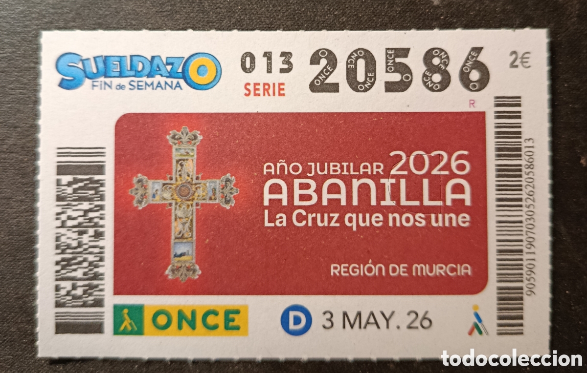 Cupones ONCE: N&deg; 20586 (3/MAYO/2026)-MURCIA