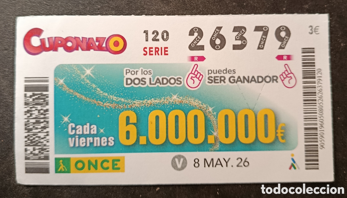 Cupones ONCE: N&deg; 26379 (8/MAYO/2026)