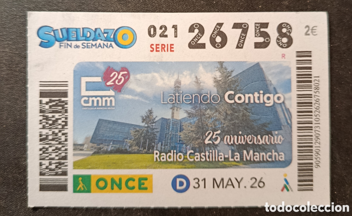 Cupones ONCE: N&deg; 26758 (31/MAYO/2026)-CASTILLA-LA MANCHA