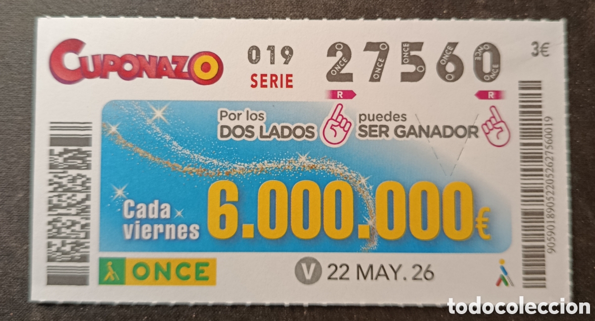 Cupones ONCE: N&deg; 27560 (22/MAYO/2026)