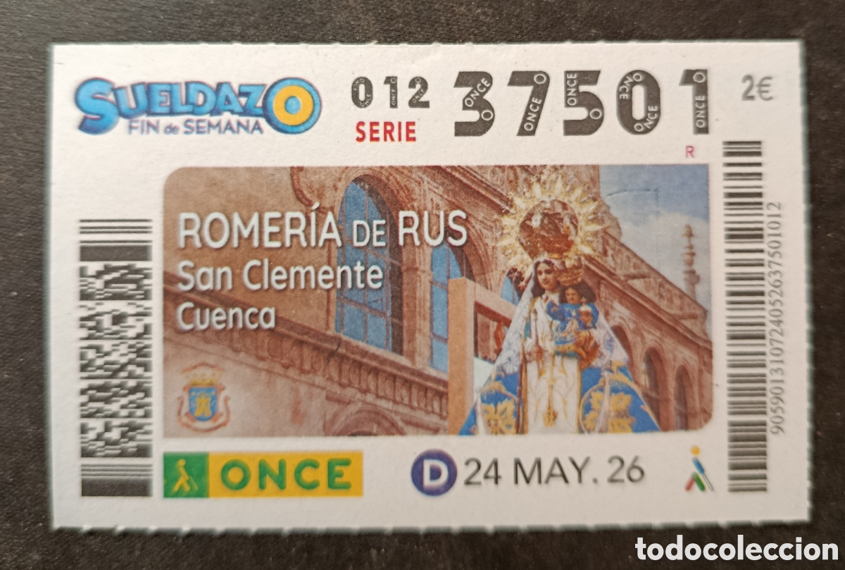 Cupones ONCE: N&deg; 37501 (24/MAYO/2026)-CUENCA