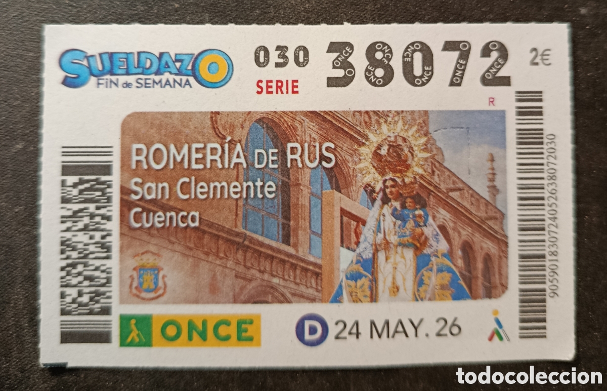 Cupones ONCE: N&deg; 38072 (24/MAYO/2026)-CUENCA