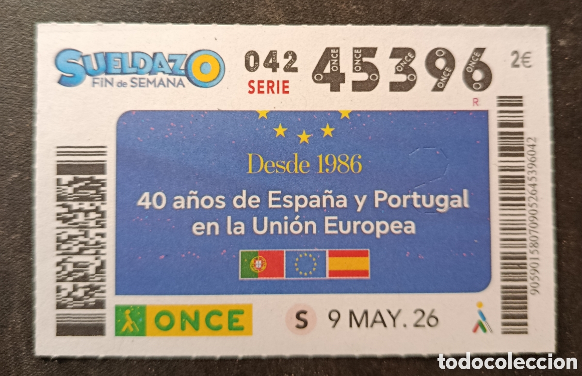 Cupones ONCE: N&deg; 45396 (9/MAYO/2026)