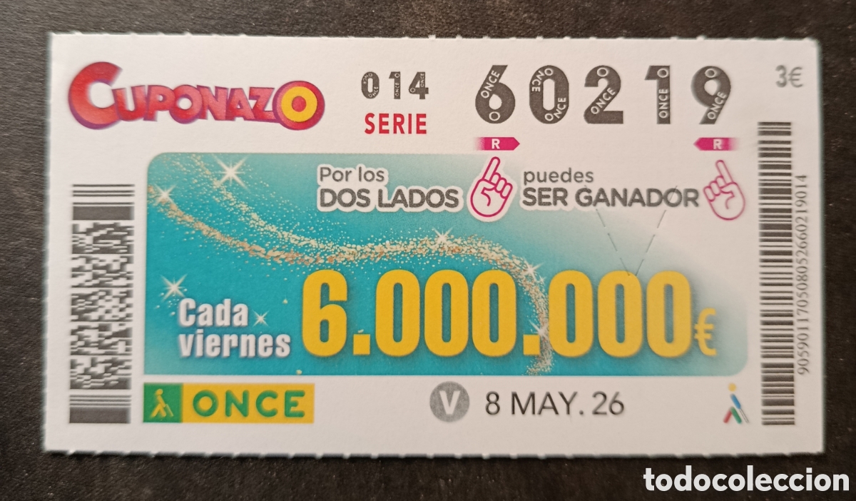 Cupones ONCE: N&deg; 60219 (8/MAYO/2026)