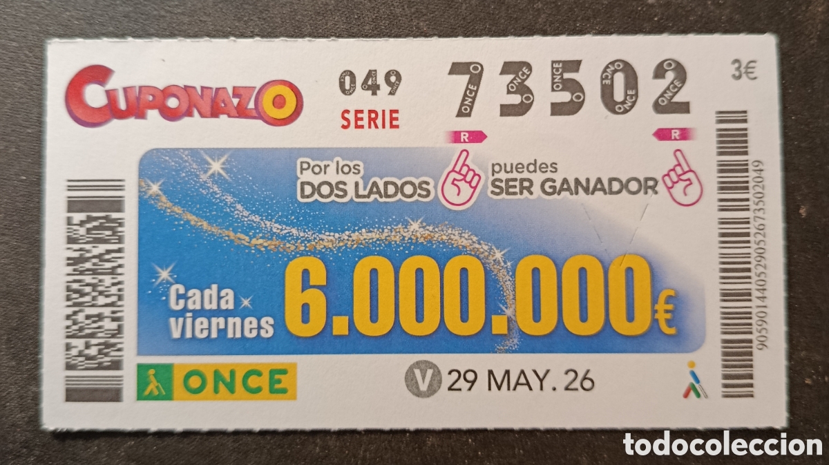 Cupones ONCE: N&deg; 73502 (29/MAYO/2026)