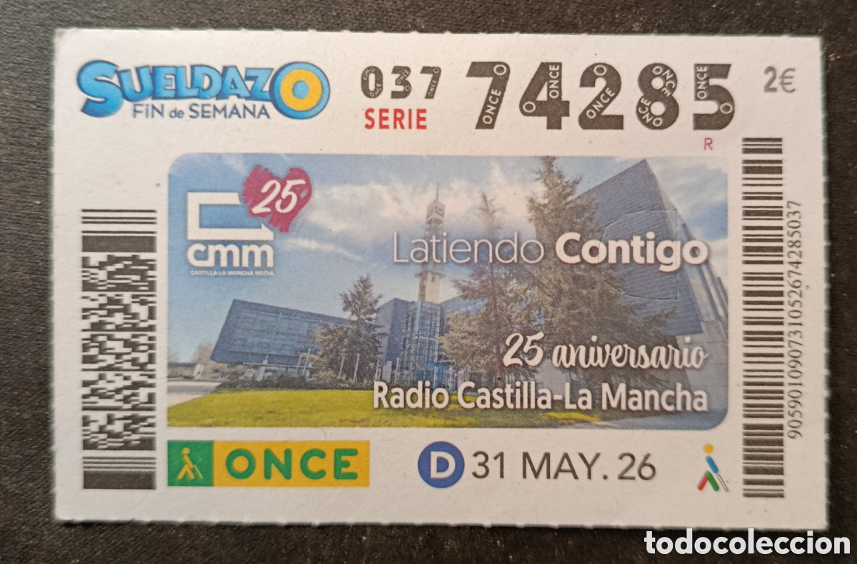 Cupones ONCE: N&deg; 74285 (31/MAYO/2026)-CASTILLA-LA MANCHA