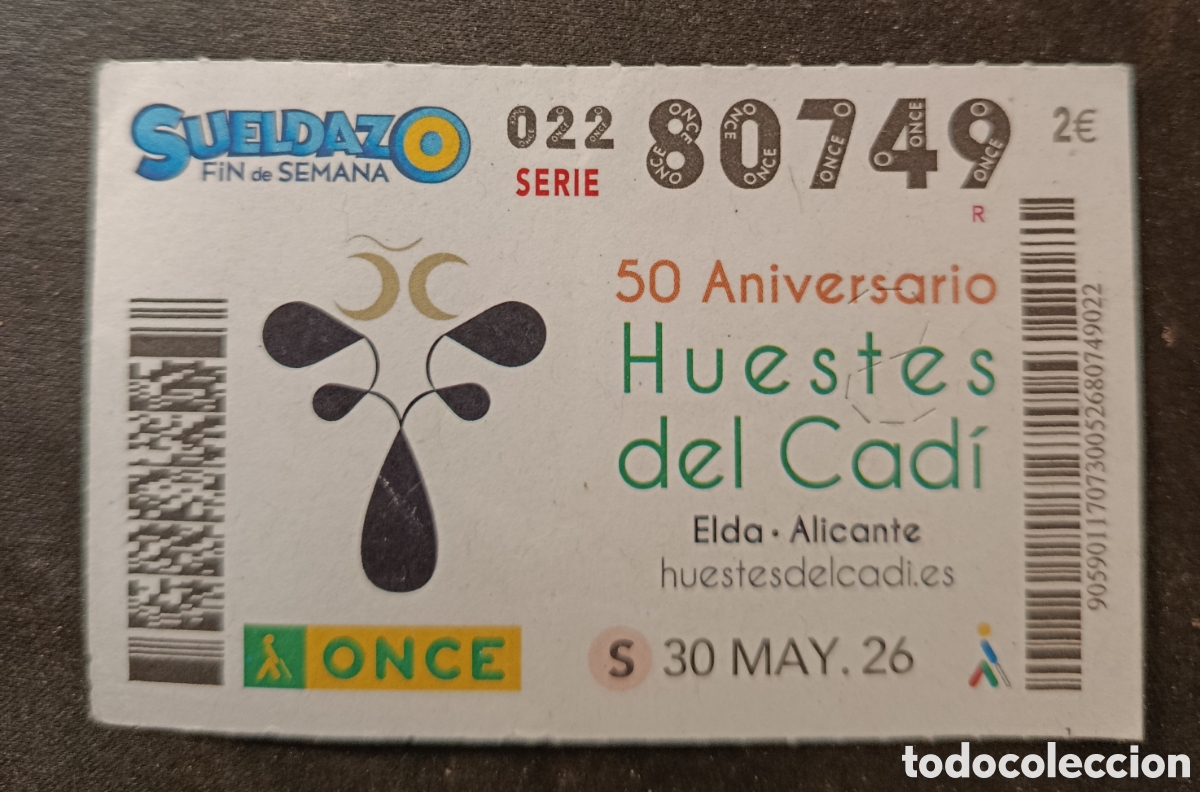 Cupones ONCE: N&deg; 80749 (30/MAYO/2026)-ALICANTE
