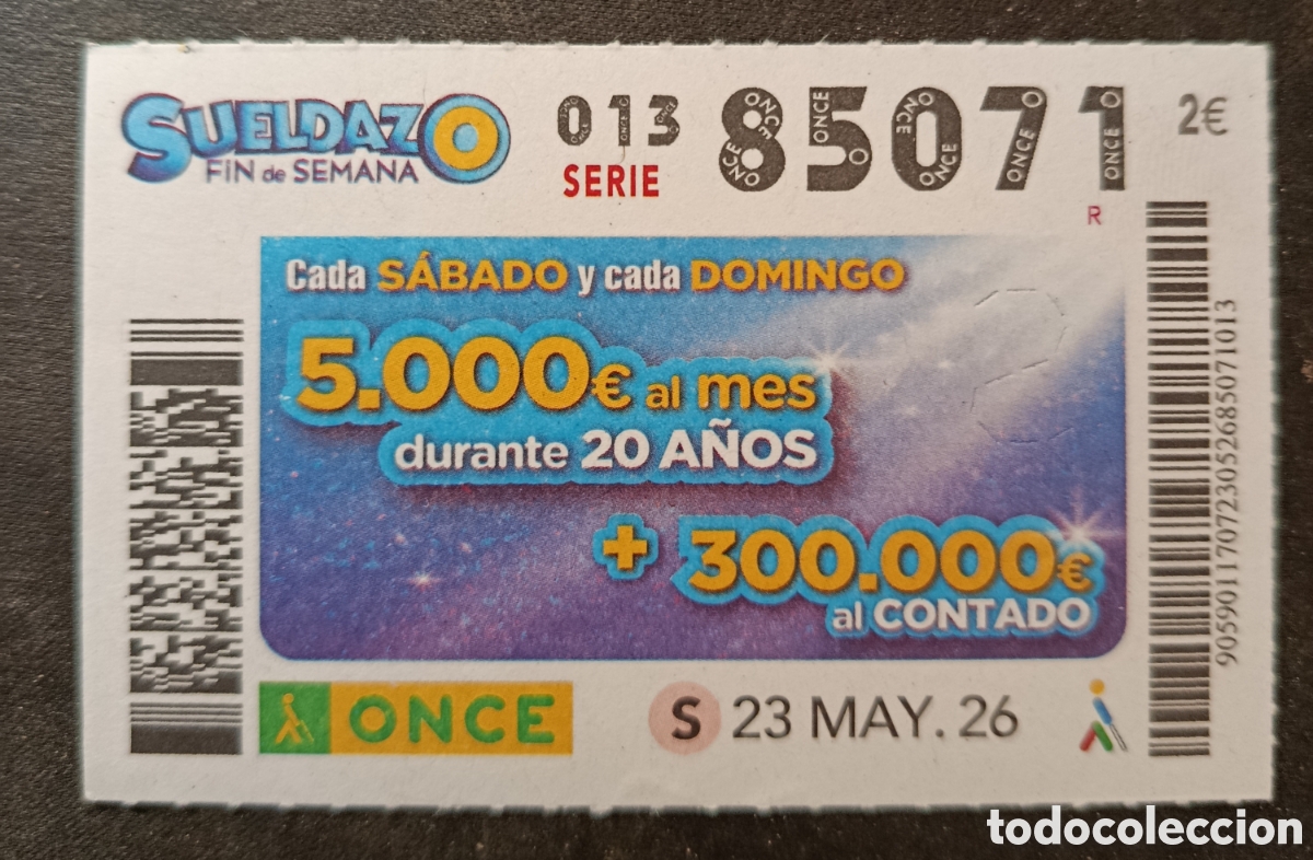 Cupones ONCE: N&deg; 85071 (23/MAYO/2026)