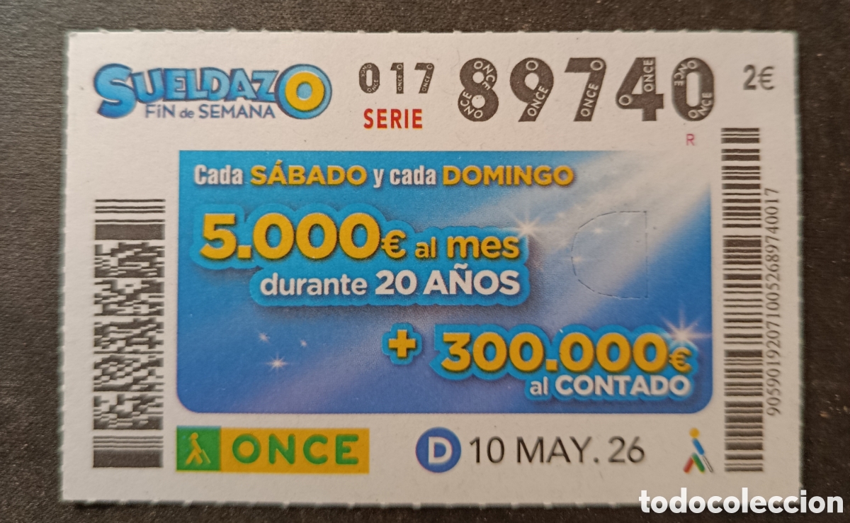 Cupones ONCE: N&deg; 89740 (10/MAYO/2026)