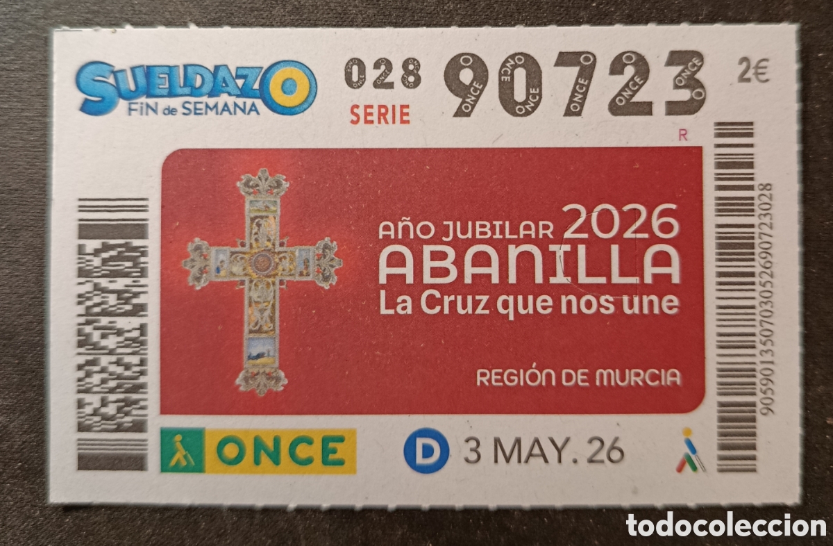 Cupones ONCE: N&deg; 90723 (3/MAYO/2026)-MURCIA