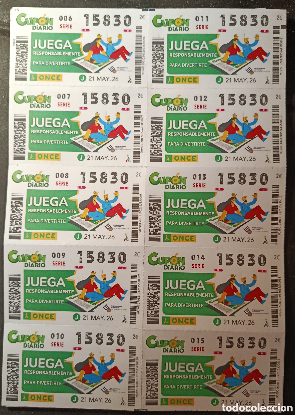 Cupones ONCE: N&deg; 15830 (21/MAYO/2026)-HOJA COMPLETA
