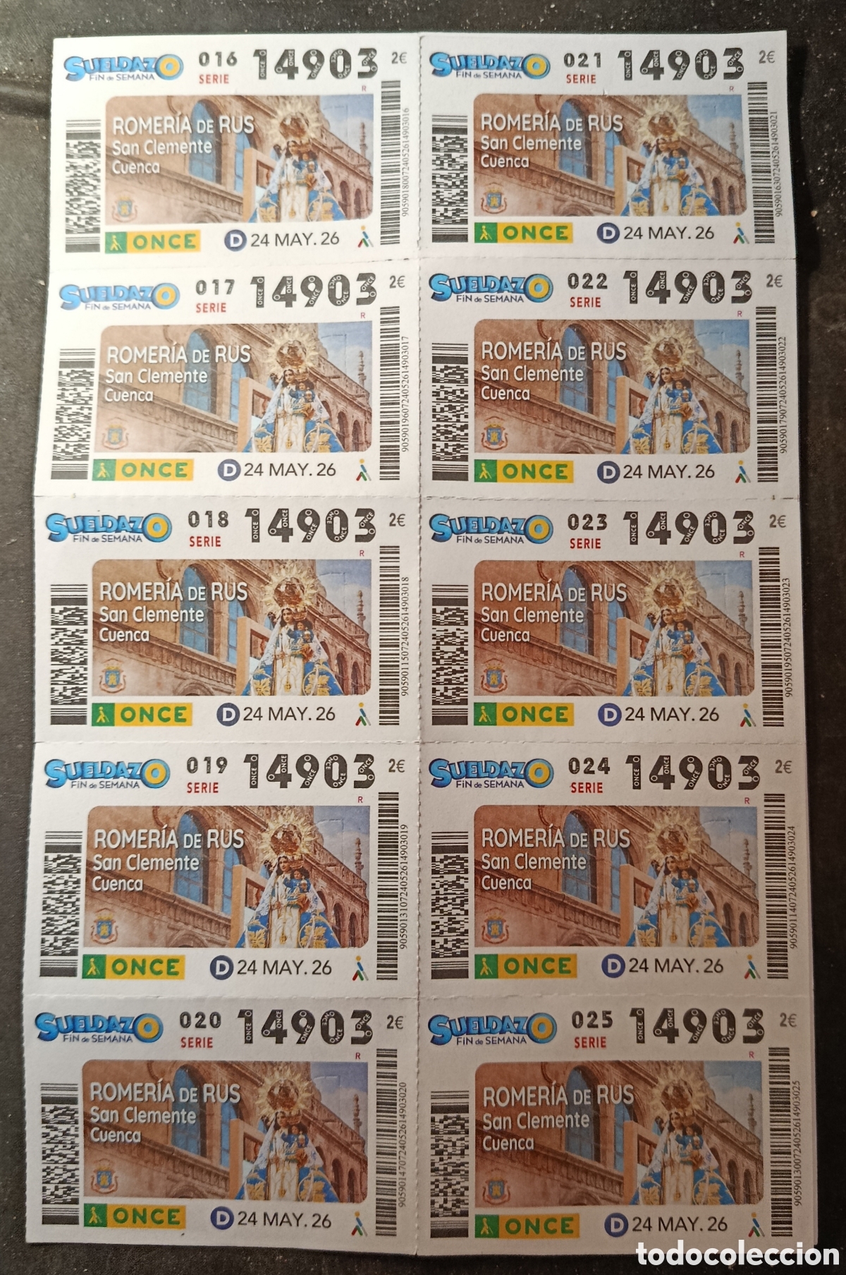 Cupones ONCE: N&deg; 14903 (24/MAYO/2026)-CUENCA/HOJA COMPLETA