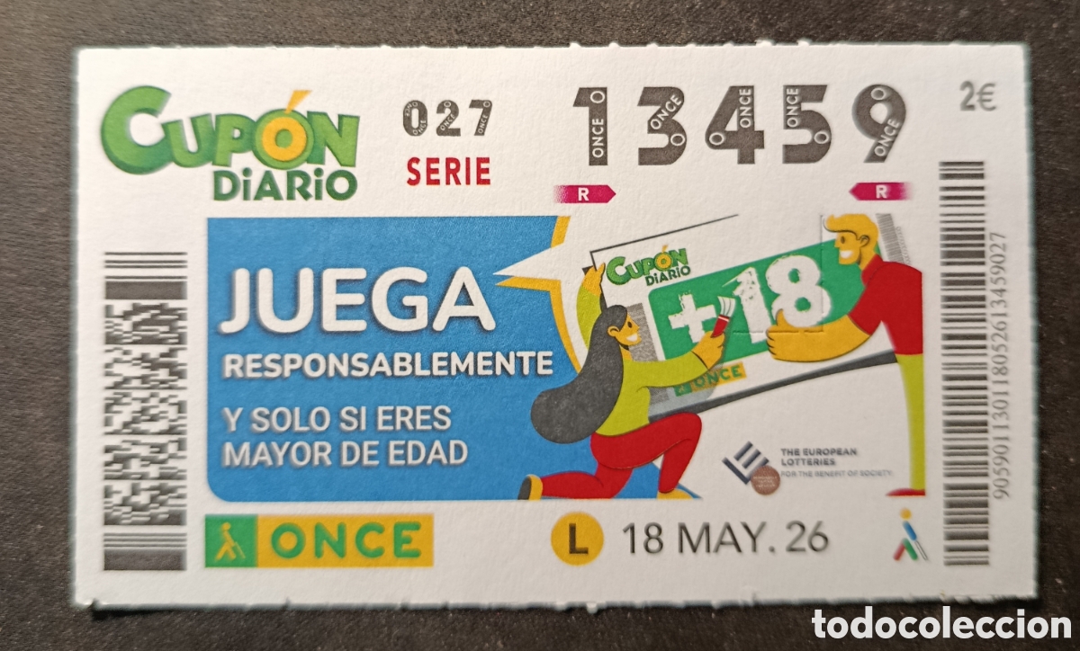 Cupones ONCE: N&deg; 13459 (18/MAYO/2026)