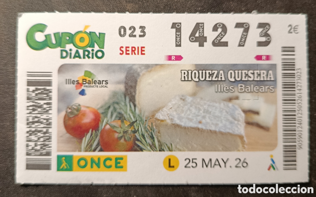 Cupones ONCE: N&deg; 14273 (25/MAYO/2026)-BALEARES