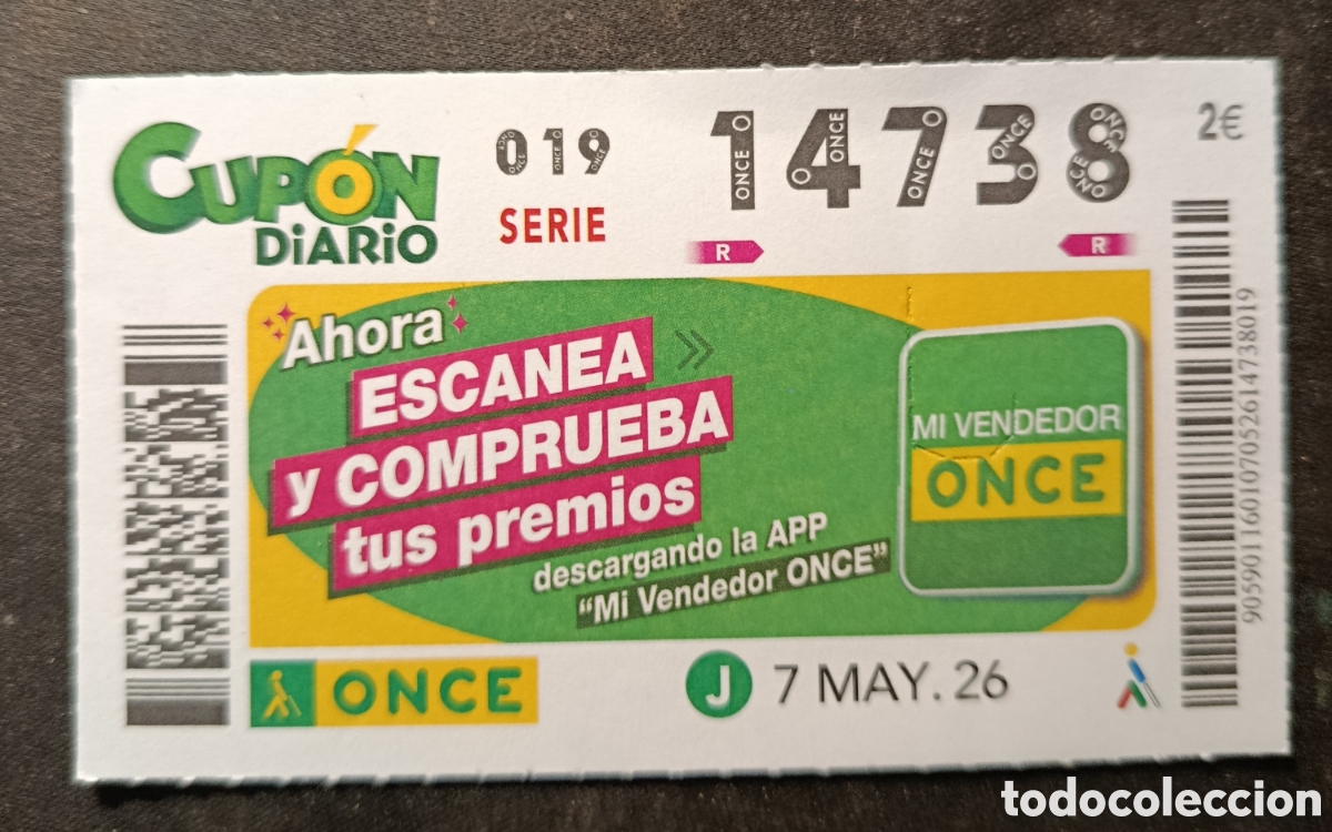 Cupones ONCE: N&deg; 14738 (7/MAYO/2026)