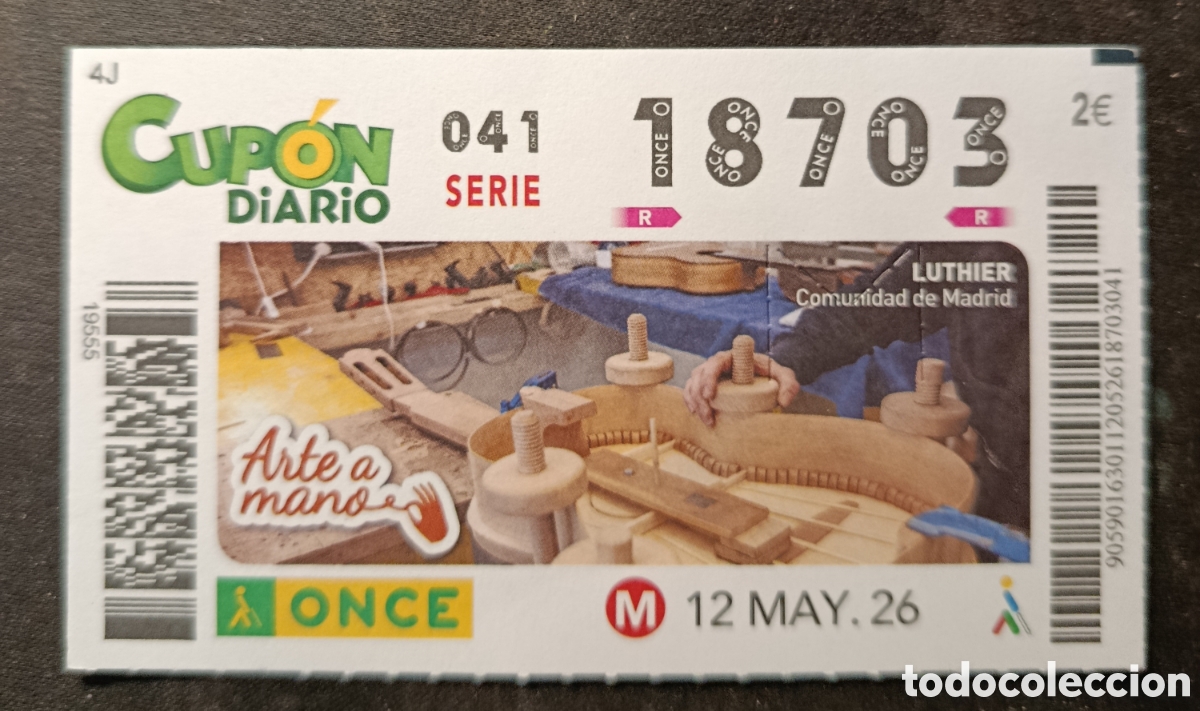 Cupones ONCE: N&deg; 18703 (12/MAYO/2026)-MADRID