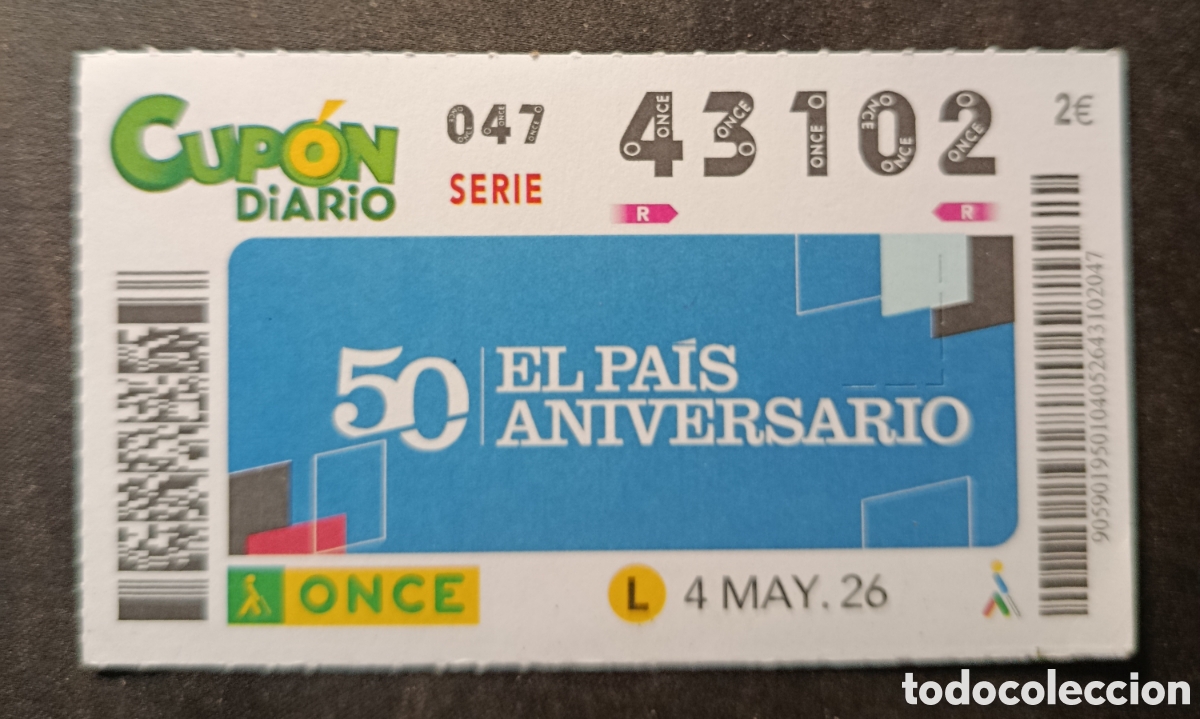 Cupones ONCE: N&deg; 43102 (4/MAYO/2026)