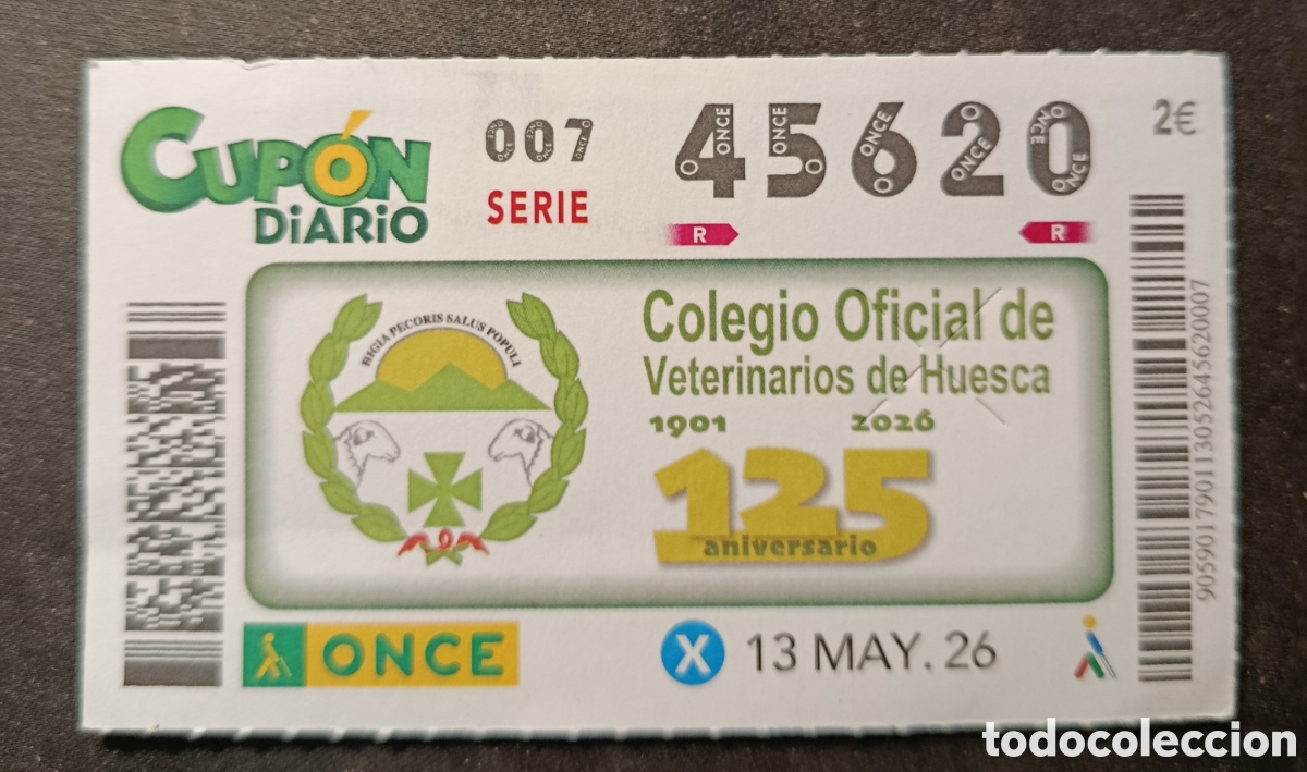 Cupones ONCE: N&deg; 45620 (13/MAYO/2026)-HUESCA