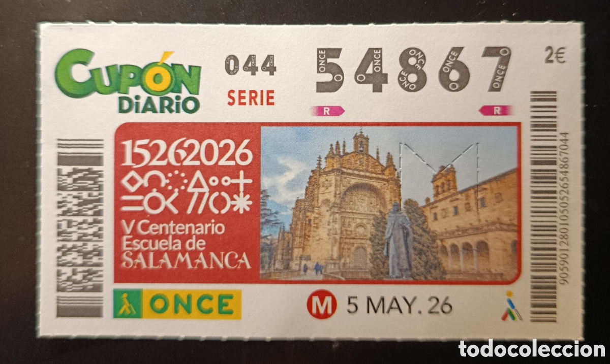 Cupones ONCE: N&deg; 54867 (5/MAYO/2026)-SALAMANCA