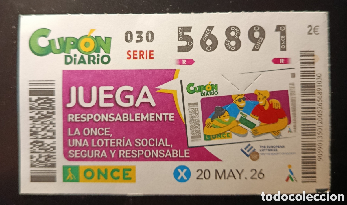 Cupones ONCE: N&deg; 56891 (20/MAYO/2026)