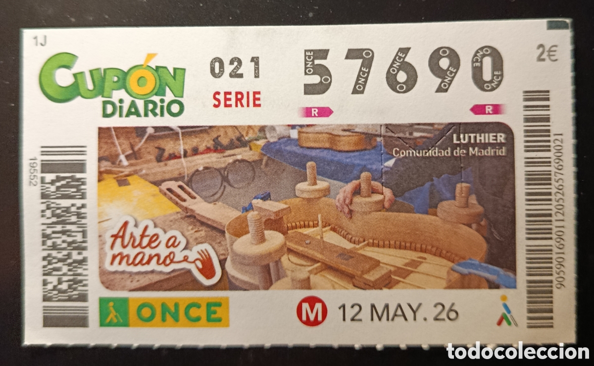 Cupones ONCE: N&deg; 57690 (12/MAYO/2026)-MADRID