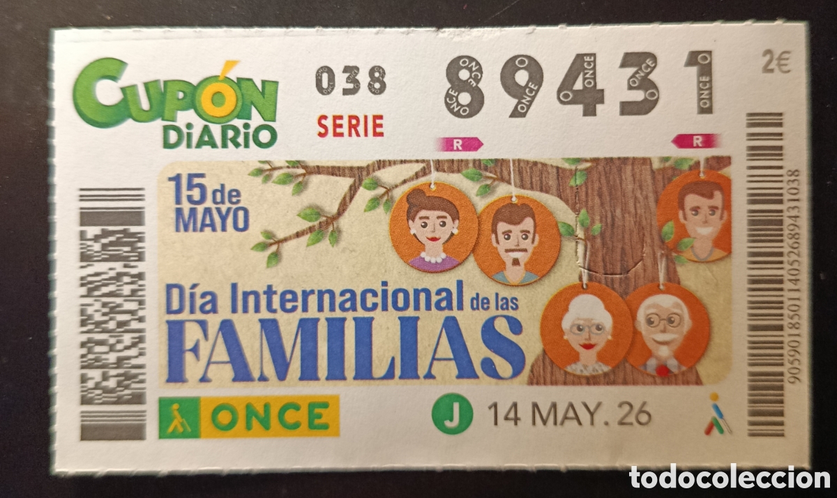 Cupones ONCE: N&deg; 89431 (14/MAYO/2026)