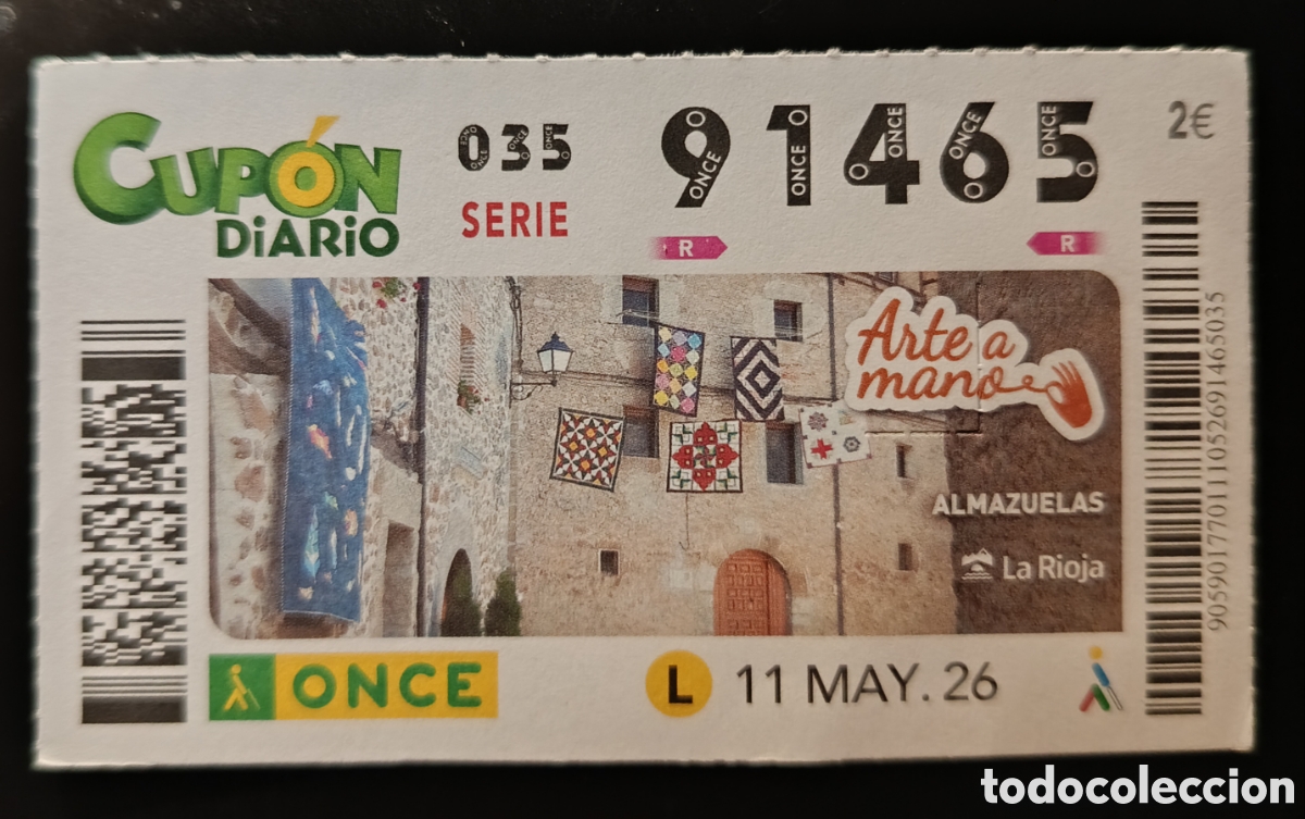 Cupones ONCE: N&deg; 91465 (11/MAYO/2026)-LA RIOJA