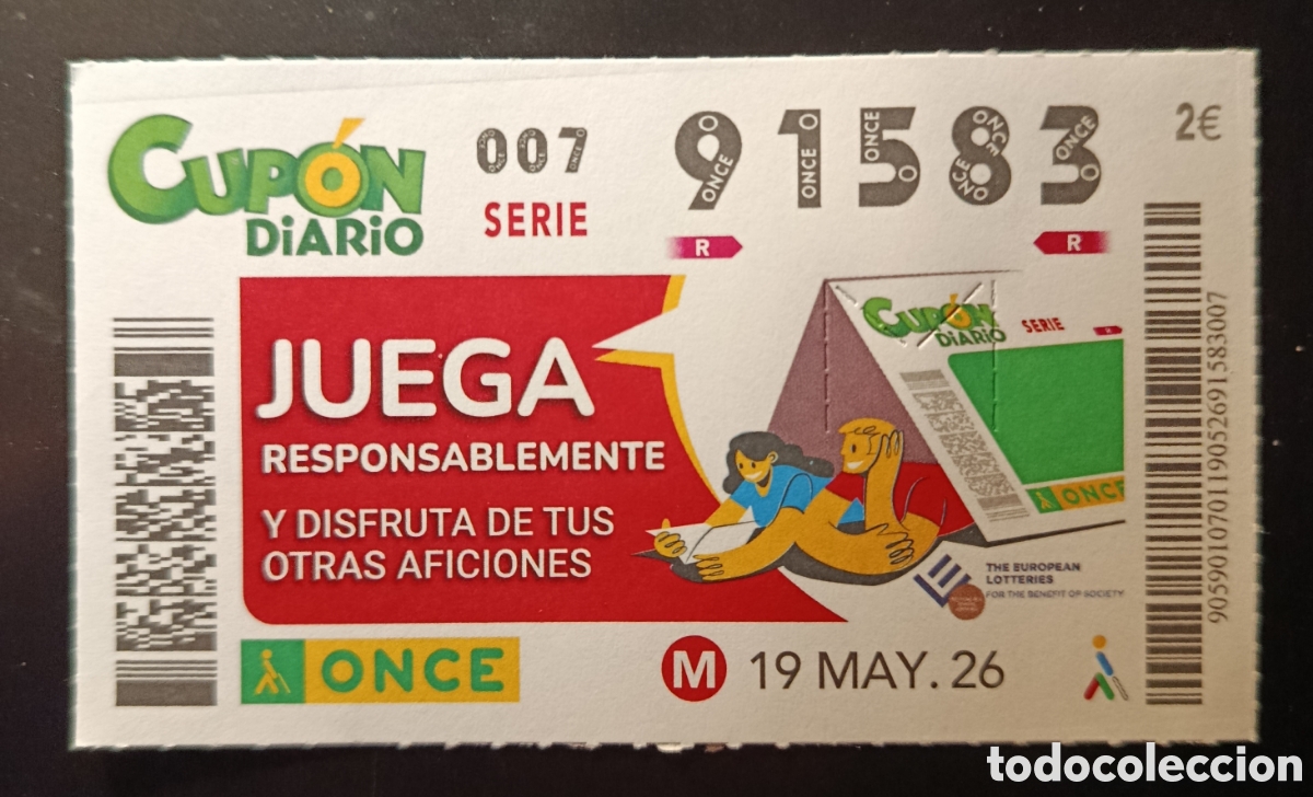 Cupones ONCE: N&deg; 91583 (19/MAYO/2026)
