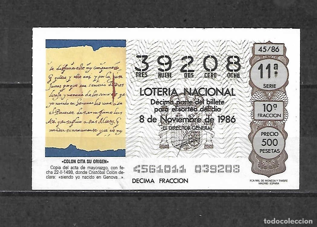 Cupones ONCE: Crist&oacute;bal COL&Oacute;N (1451-1506), navegante .Espa&ntilde;a, 8-11-1986