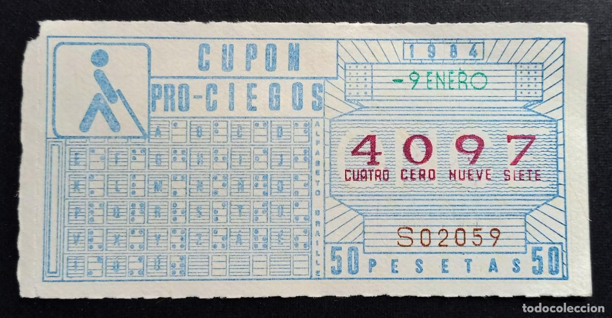 Cupones ONCE: CUP&Oacute;N ONCE - 9-ENERO-1984 - ALFABETO BRAILLE