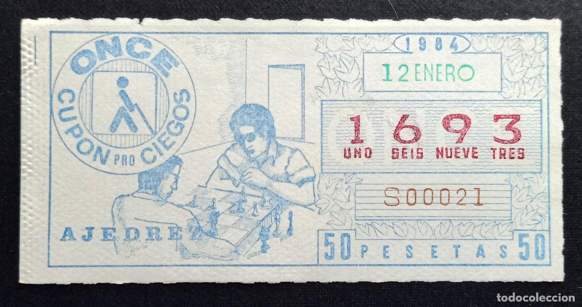 Cupones ONCE: CUP&Oacute;N ONCE - 12-ENERO-1984 - AJEDREZ