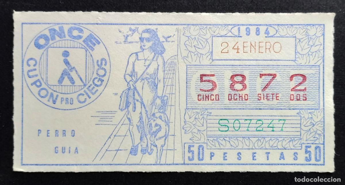 Cupones ONCE: CUP&Oacute;N ONCE - 24-ENERO-1984 - PERRO GUIA