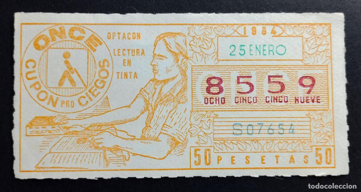 Cupones ONCE: CUP&Oacute;N ONCE - 25-ENERO-1984 - OPTACON LECTURA EN TINTA