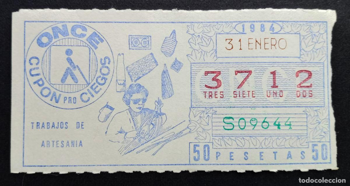 Cupones ONCE: CUP&Oacute;N ONCE - 31-ENERO-1984 - TRABAJOS DE ARTESANIA