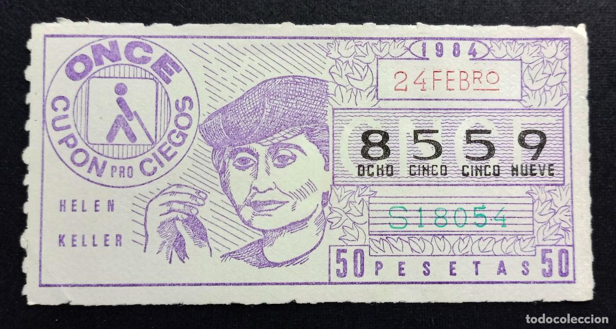 Cupones ONCE: CUP&Oacute;N ONCE - 24-FEBRERO-1984 - HELEN KELLER