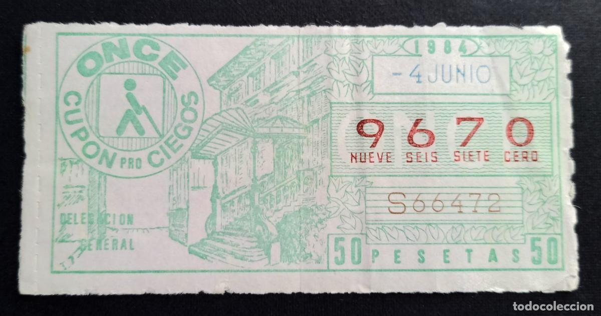Bilhetes ONCE: CUP&Oacute;N ONCE - 4-JUNIO-1984 - DELEGACI&Oacute;N GENERAL