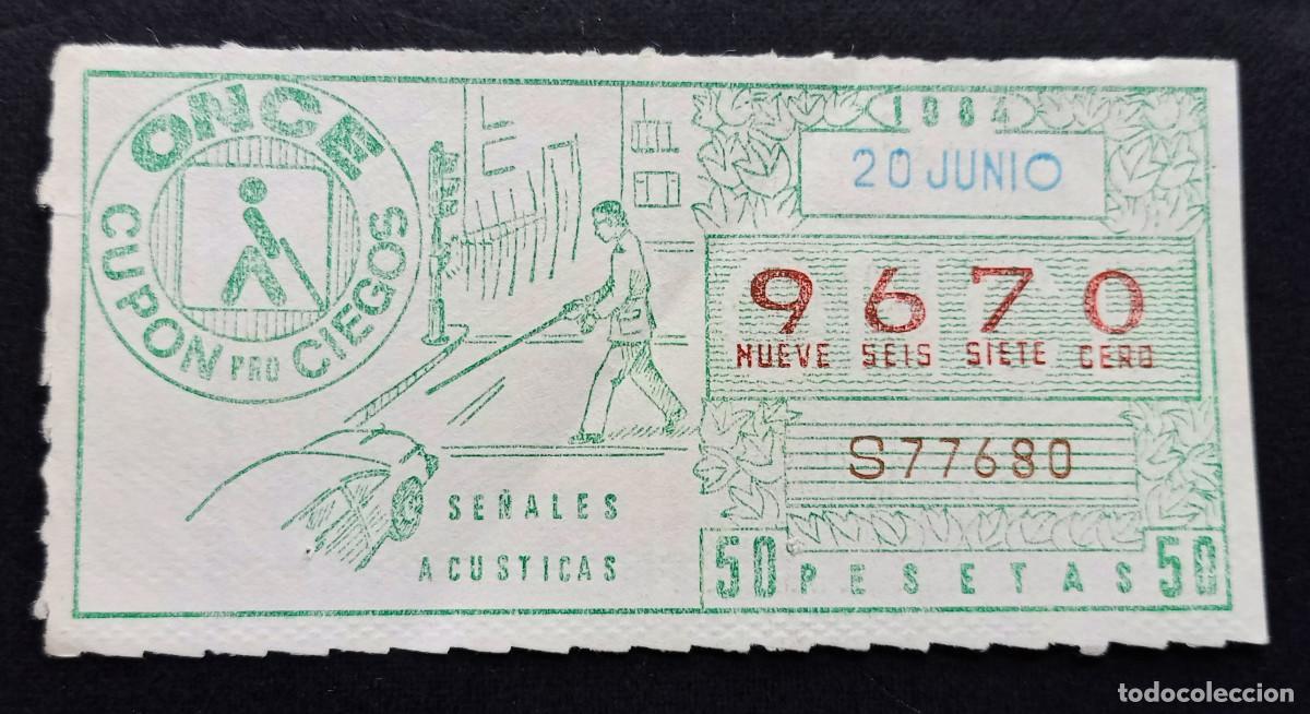 Bilhetes ONCE: CUP&Oacute;N ONCE - 20-JUNIO-1984 - SE&Ntilde;ALES AC&Uacute;STICAS