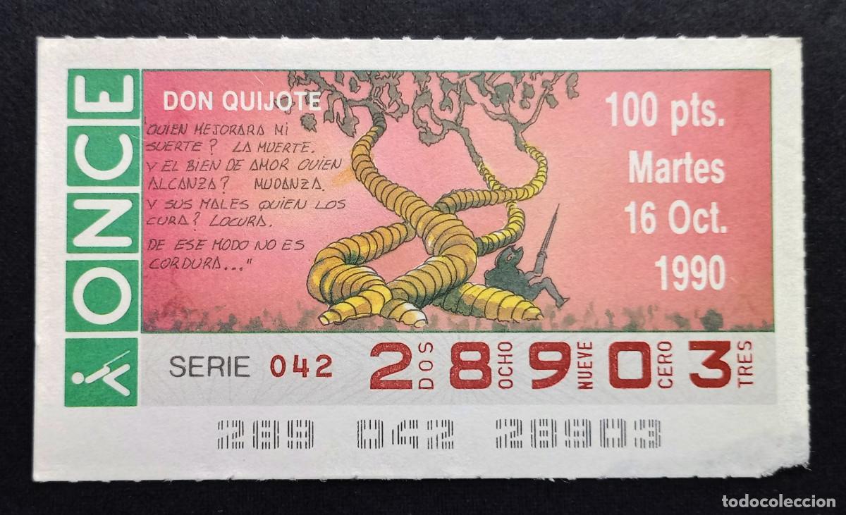 Cupones ONCE: CUP&Oacute;N ONCE - 16-OCTUBRE-1990 - DON QUIJOTE
