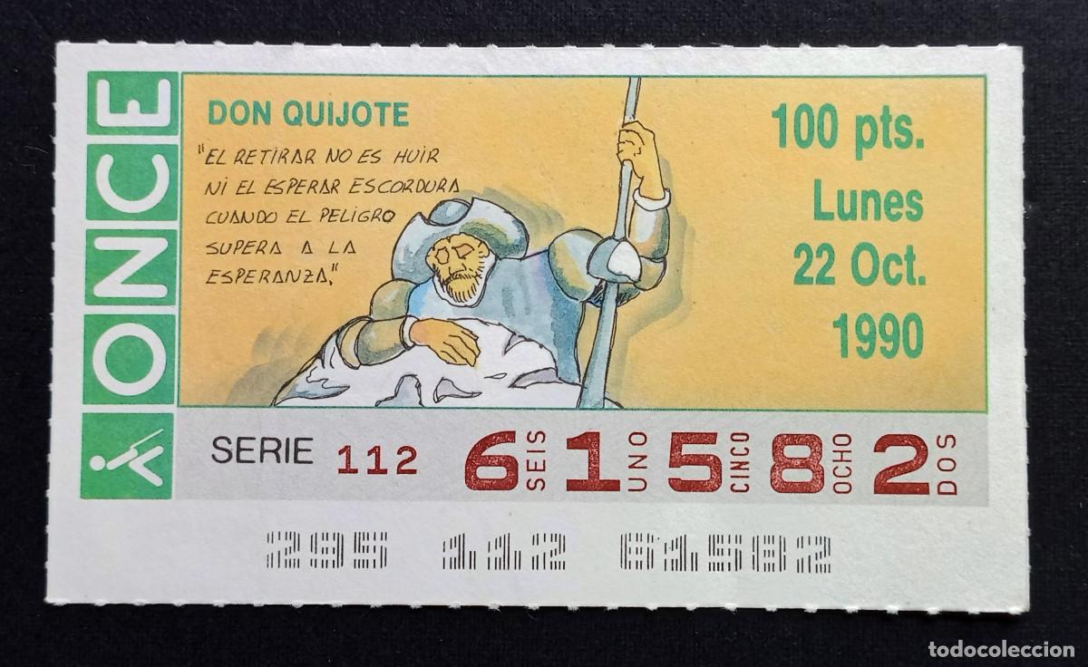 Cupones ONCE: CUP&Oacute;N ONCE - 22-OCTUBRE-1990 - DON QUIJOTE
