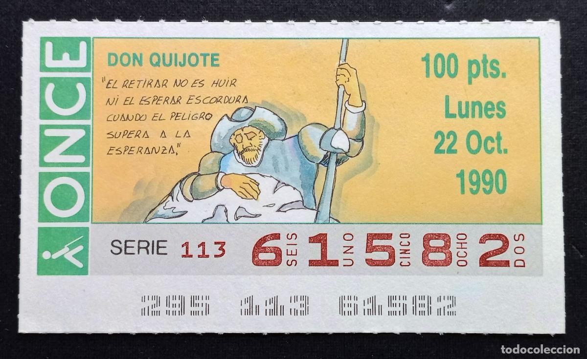 Cupones ONCE: CUP&Oacute;N ONCE - 22-OCTUBRE-1990 - DON QUIJOTE