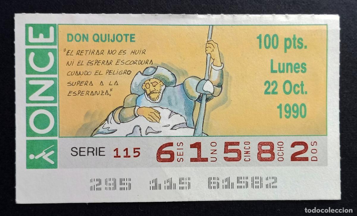 Cupones ONCE: CUP&Oacute;N ONCE - 22-OCTUBRE-1990 - DON QUIJOTE