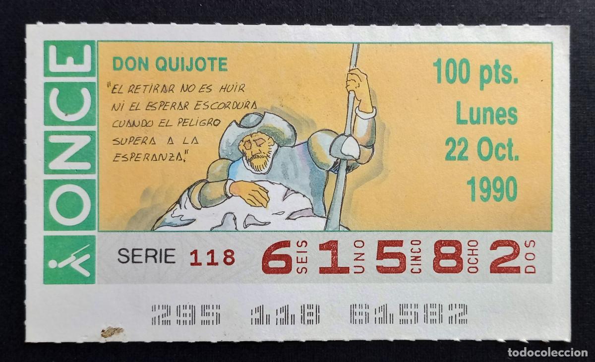 Cupones ONCE: CUP&Oacute;N ONCE - 22-OCTUBRE-1990 - DON QUIJOTE