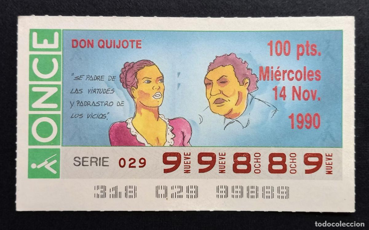 Cupones ONCE: CUP&Oacute;N ONCE - 14-NOVIEMBRE-1990 - DON QUIJOTE