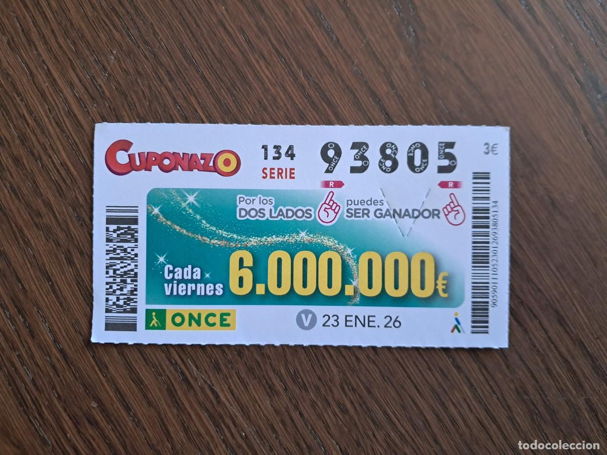 Cupones ONCE: cup&oacute;n once 23-01-26, cuponazo del viernes. n&ordm; 93.805.