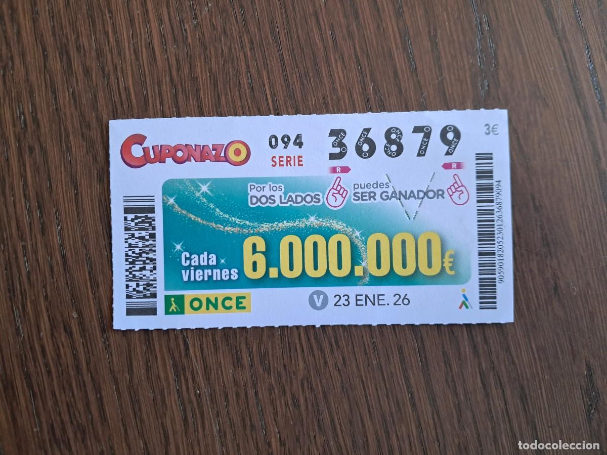Cupones ONCE: cup&oacute;n once 23-01-26, cuponazo del viernes. n&ordm; 36.879.