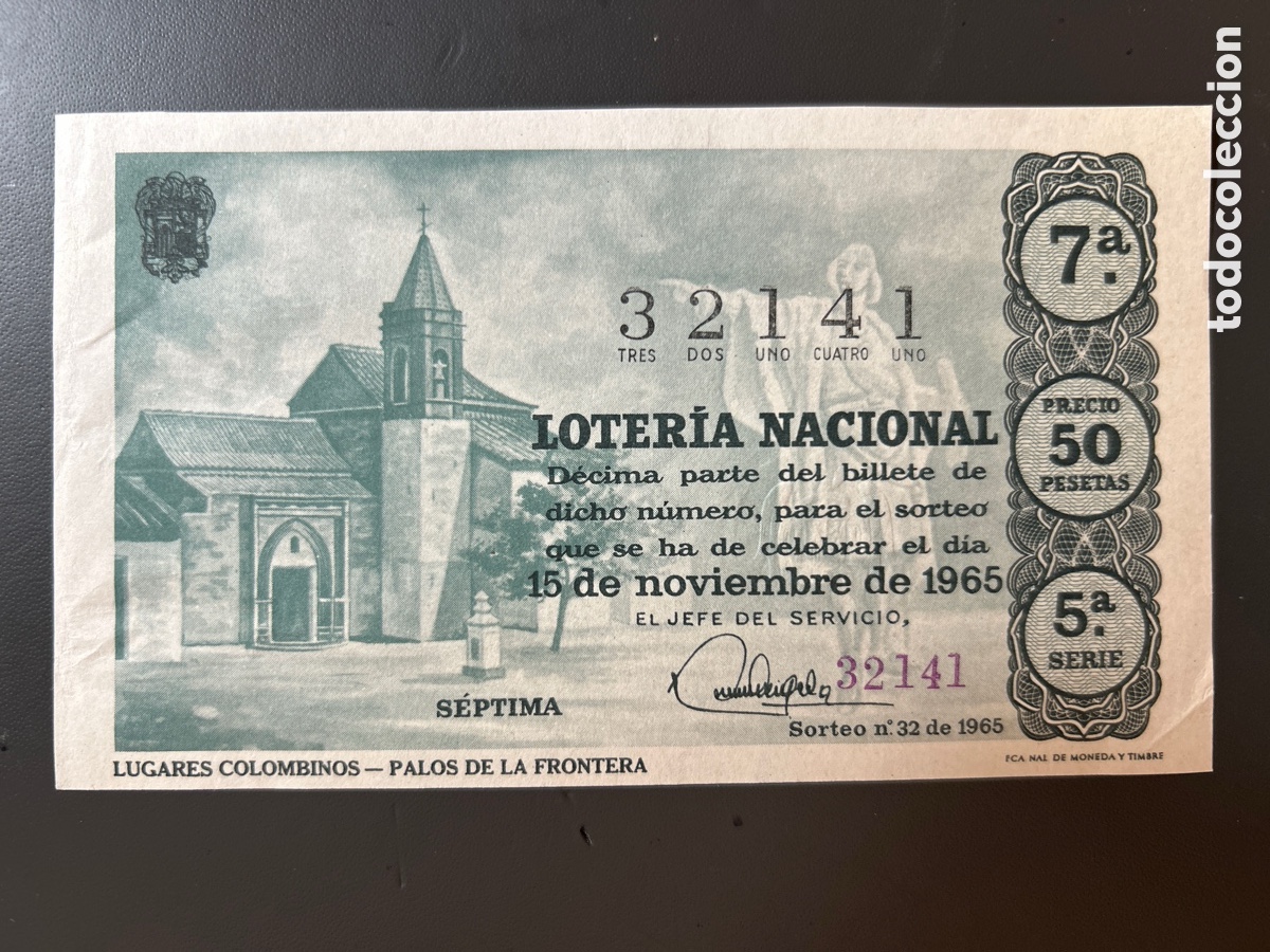 Cupones ONCE: Loteria A&ntilde;o 1965 Sorteo 32 Serie 5