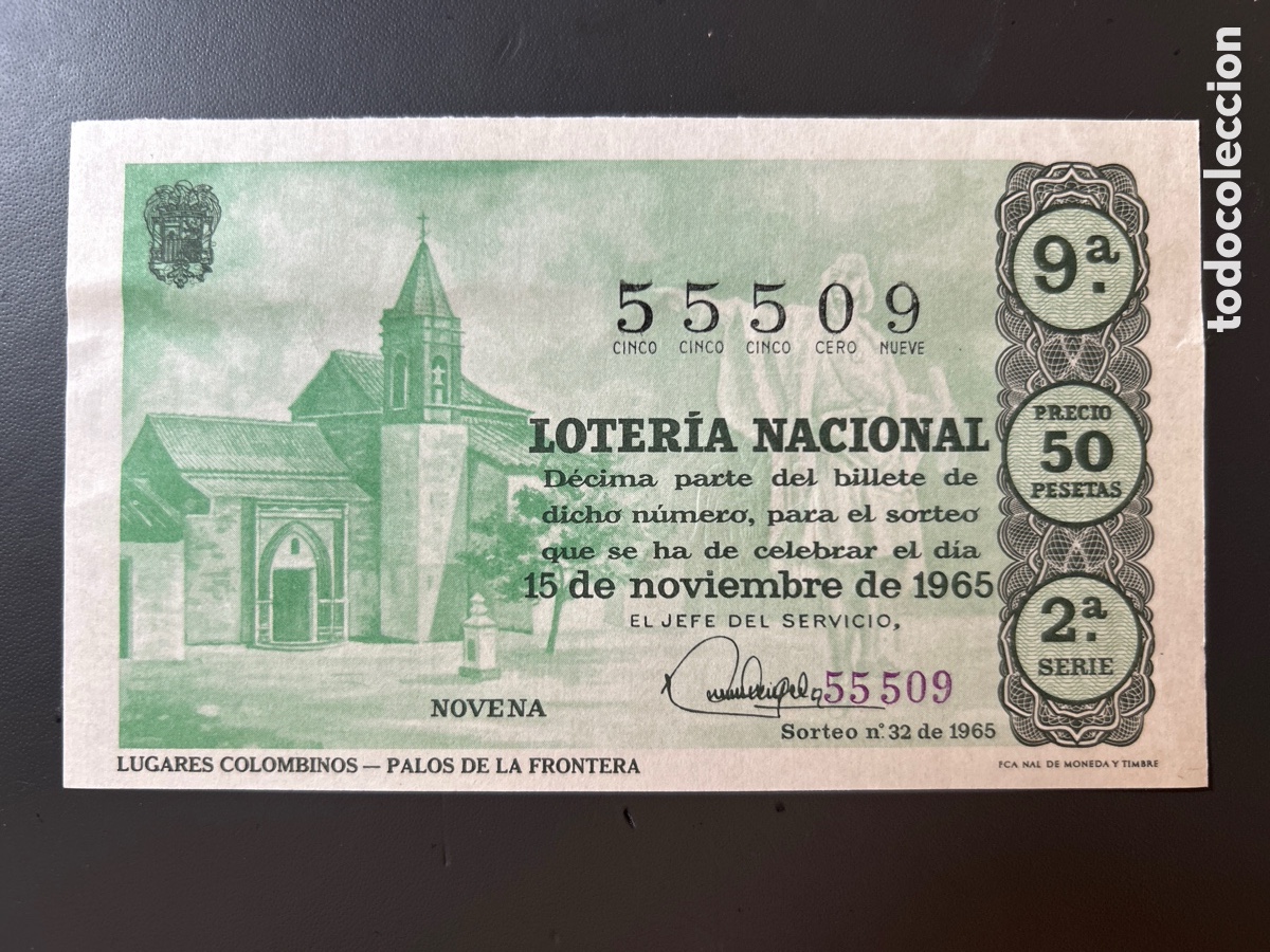Cupones ONCE: Loteria A&ntilde;o 1965 Sorteo 32 Serie 2