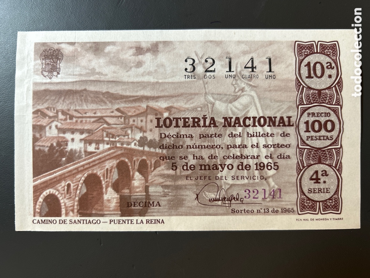 Cupones ONCE: Loteria A&ntilde;o 1965 Sorteo 13 Serie 4
