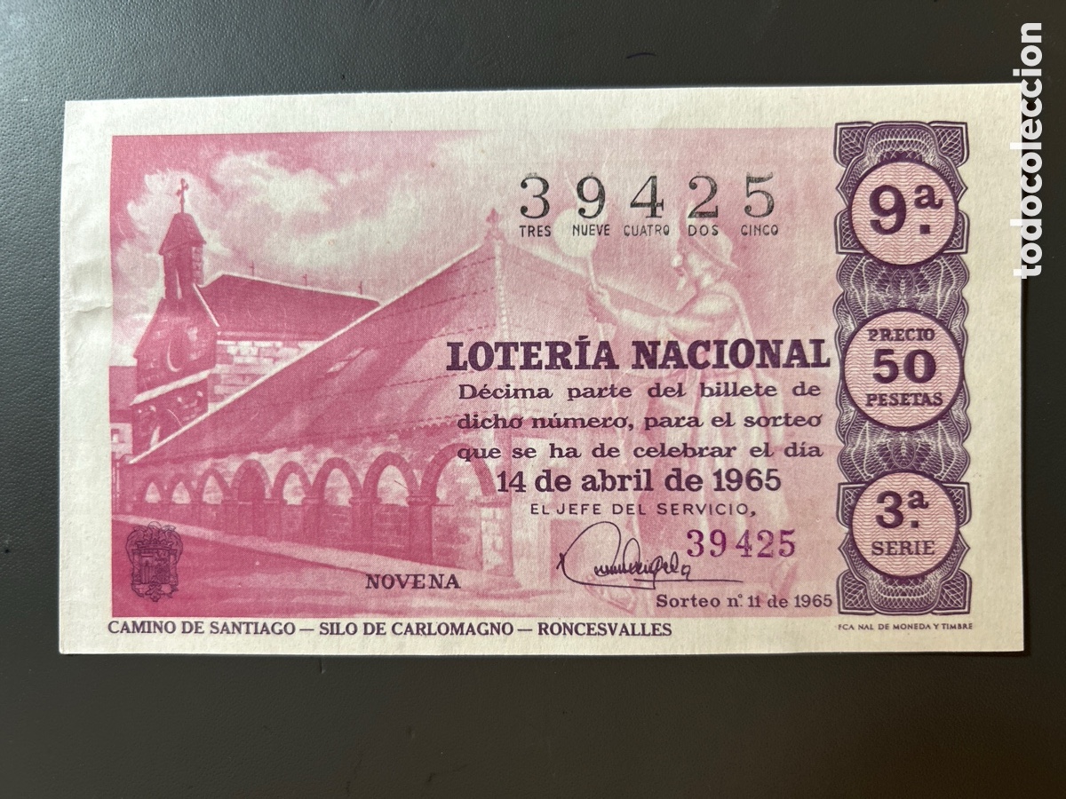 Cupones ONCE: Loteria A&ntilde;o 1965 Sorteo 11 Serie 3
